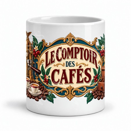 Mug café - Le comptoir des cafés, vue de face