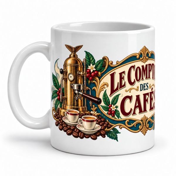 Mug café - Le comptoir des cafés, anse à gauche