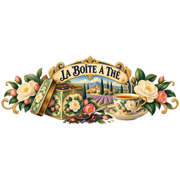 Mug thé - La boîte à thé, décor à plat