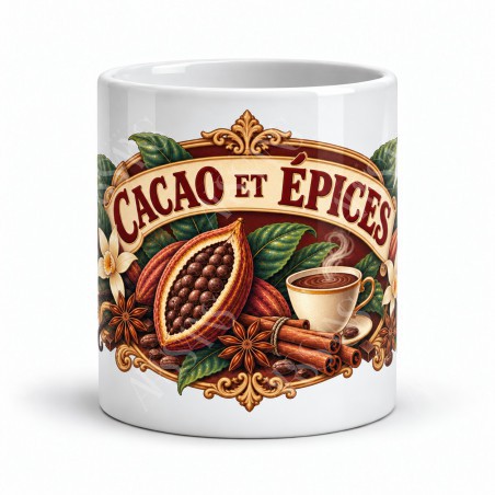 Mug cacao - Cacao et épices, vue de face