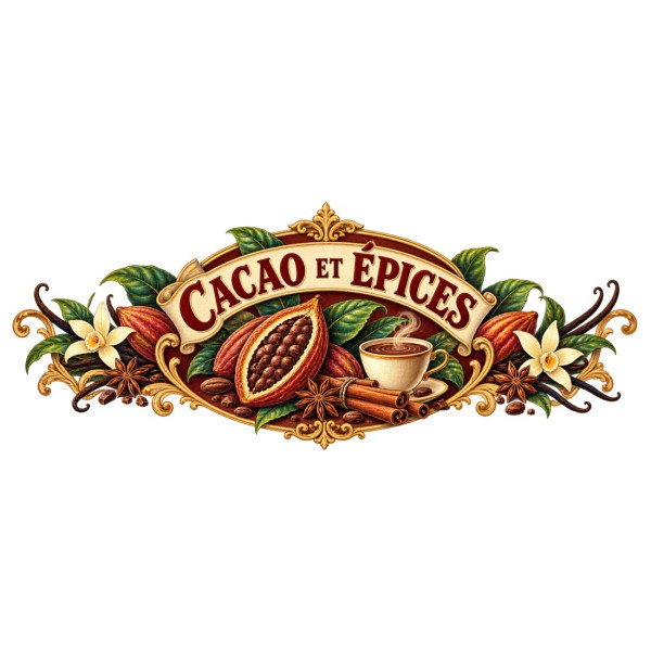 Mug cacao - Cacao et épices, décor à plat