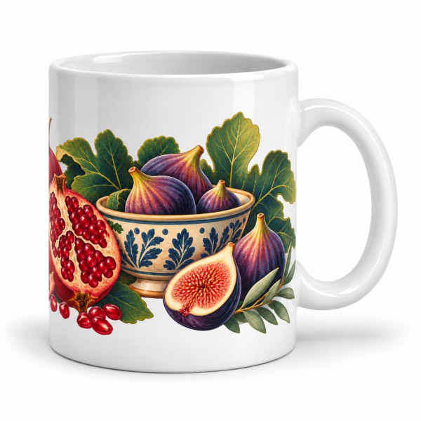 Mug gourmand - Grenades et figues, anse à droite