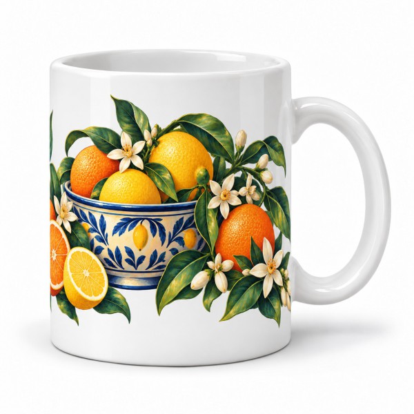 Mug gourmand - Citrons et fleurs d’oranger, anse à droite