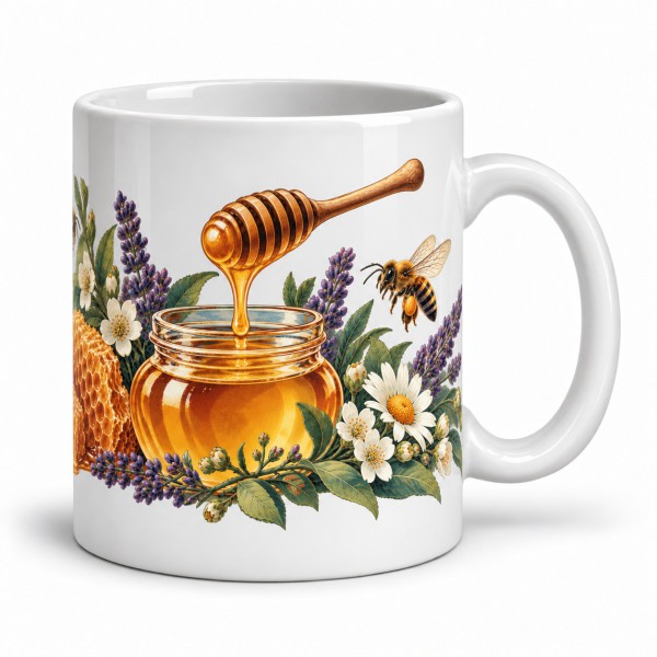 Mug gourmand - Le pot de miel, anse à droite