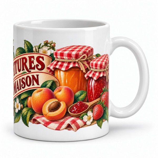 Mug gourmand - Confitures de maison, anse à droite