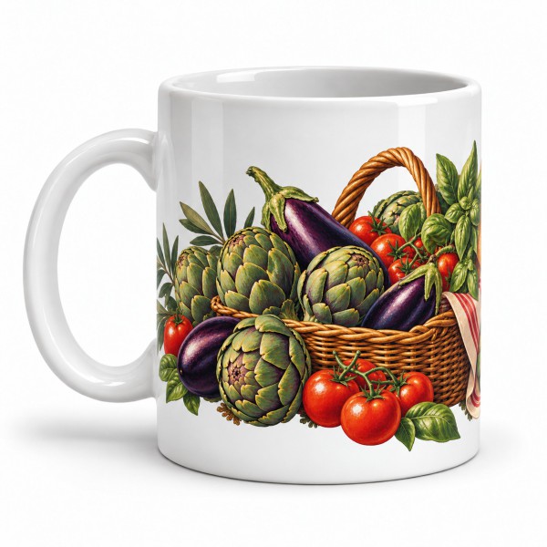 Mug gourmand - Le panier du marché, anse à gauche