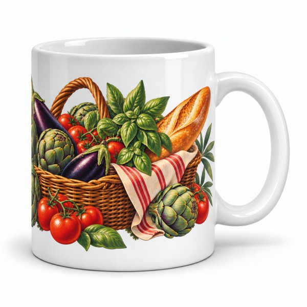 Mug gourmand - Le panier du marché, anse à droite