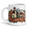 Mug Jules Verne - Le Tour du monde en 80 jours, façon affiche, anse à gauche