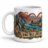 Mug Jules Verne - Vingt mille lieues sous les mers, façon affiche, anse à gauche