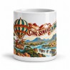Mug Jules Verne - Cinq semaines en ballon, façon affiche, vue de face