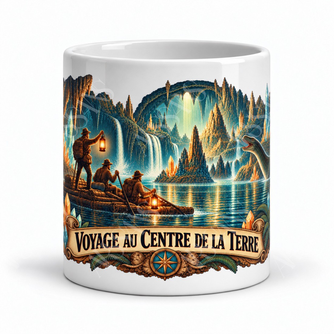 Mug Jules Verne - Voyage au centre de la Terre, façon affiche