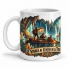 Mug Jules Verne - Voyage au centre de la Terre, façon affiche, anse à gauche
