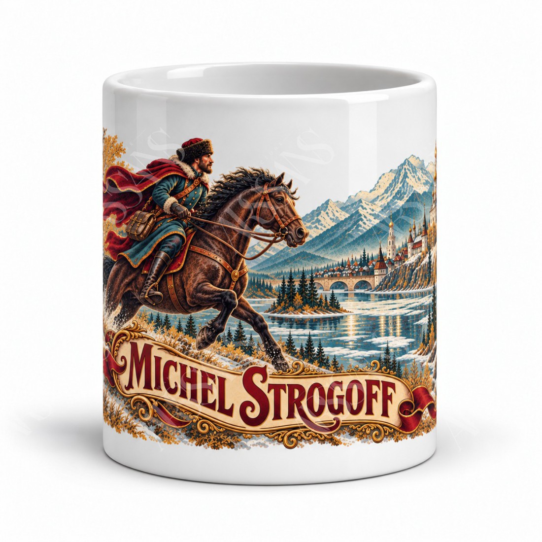 Mug Jules Verne - Michel Strogoff, façon affiche, vue de face