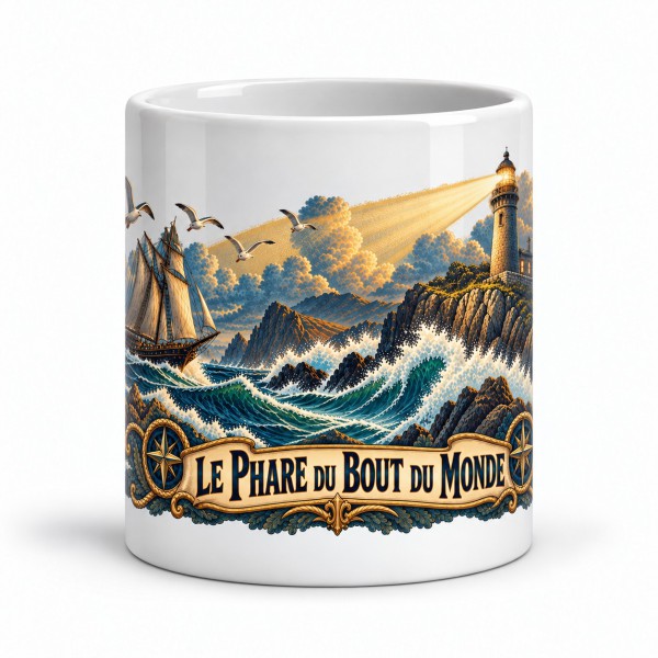 Mug Jules Verne - Le Phare du bout du monde, façon affiche, Manufacture Arssans