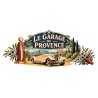 Mug rétro - Le garage de Provence, façon affiche, décor à plat