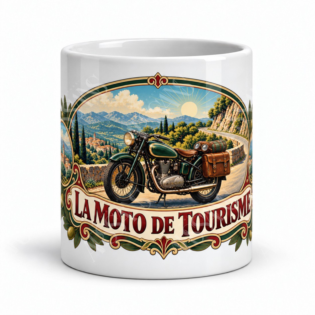 Mug rétro - La moto de tourisme, vue de face