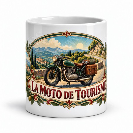 Mug rétro - La moto de tourisme, vue de face