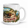 Mug rétro - La moto de tourisme, anse à droite