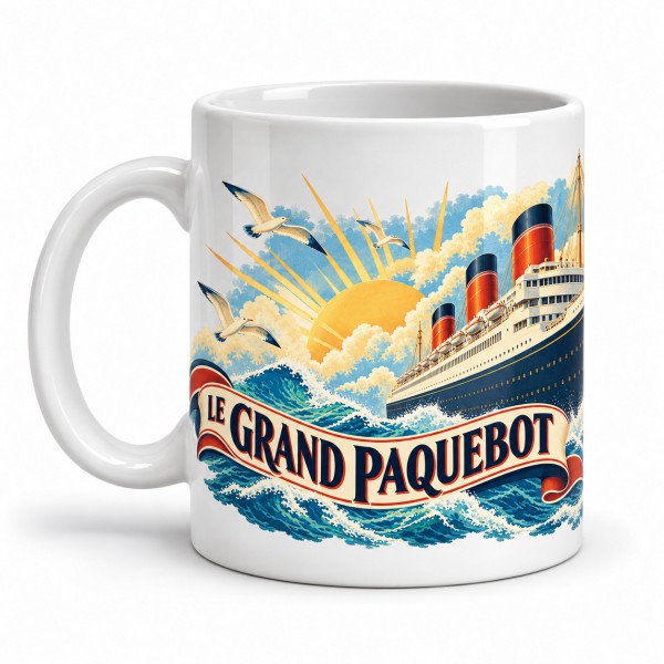 Mug voyage - Le grand paquebot, anse à gauche
