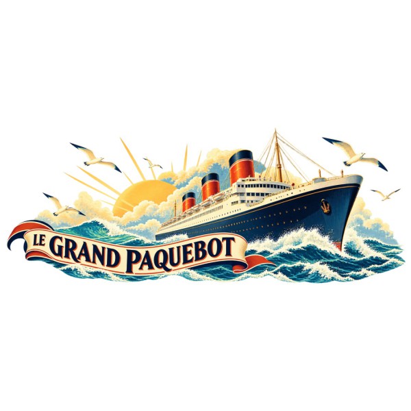 Mug voyage - Le grand paquebot, décor à plat