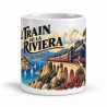 Mug rétro - Le train de la Riviera, façon affiche, vue de face