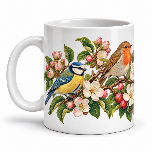 Mug nature - Oiseaux du jardin, anse à gauche