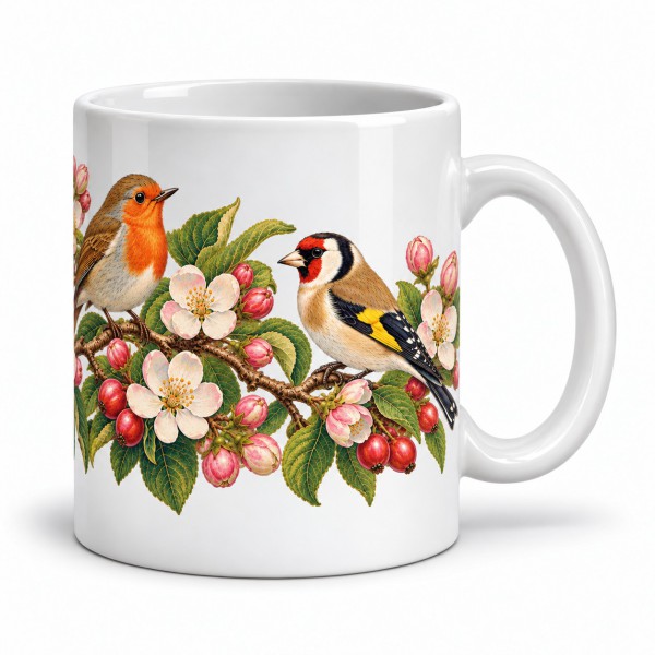Mug nature - Oiseaux du jardin, anse à droite