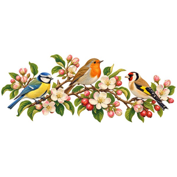 Mug nature - Oiseaux du jardin, décor à plat