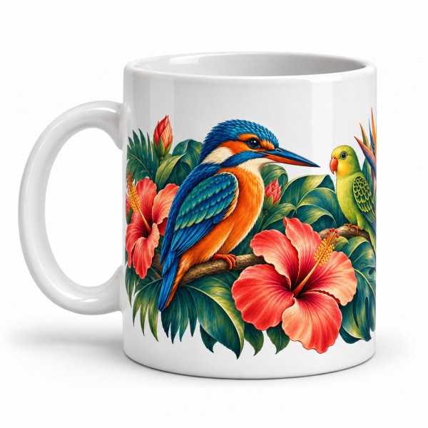 Mug nature - Oiseaux exotiques, anse à gauche