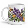 Mug nature - Abeilles et botanique, anse à gauche