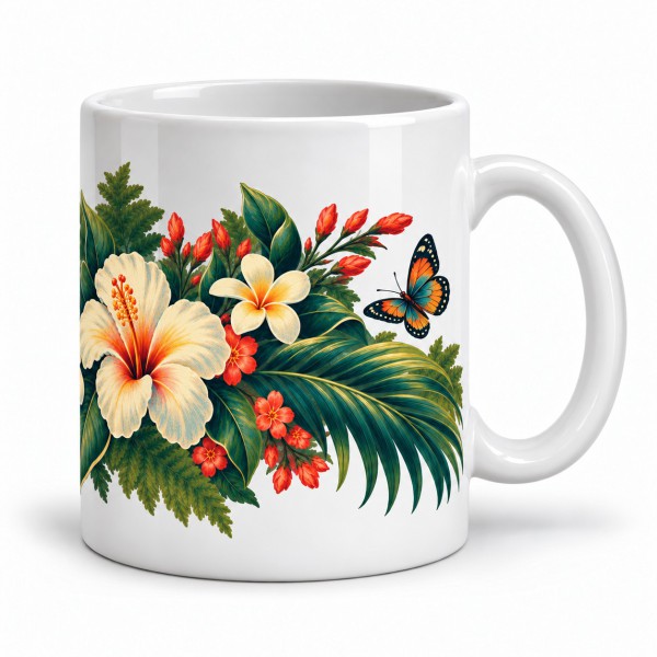 Mug fleurs - Jardin de palmes, anse à droite