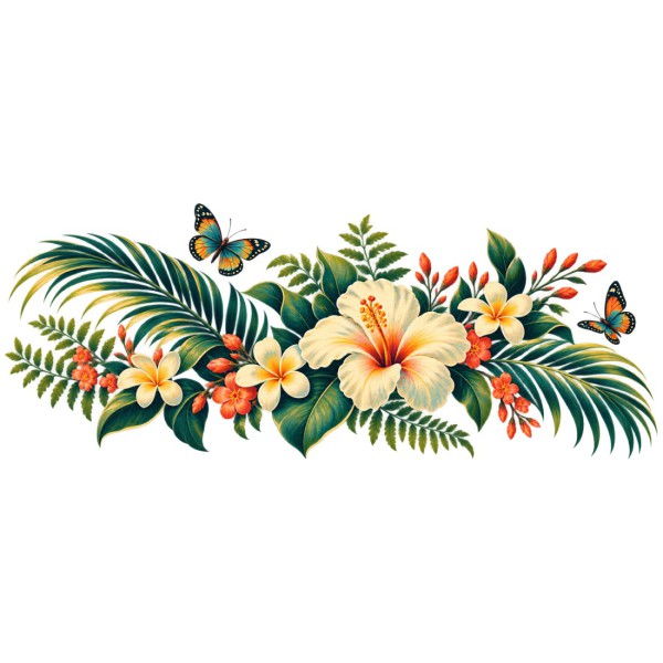Mug fleurs - Jardin de palmes, décor à plat