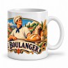 Mug métiers d’autrefois - Le boulanger, façon affiche, anse à droite