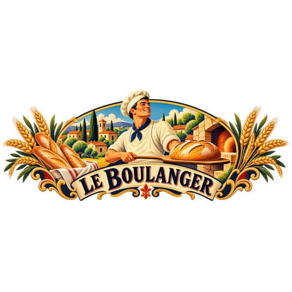 Mug métiers d’autrefois - Le boulanger, façon affiche, décor à plat