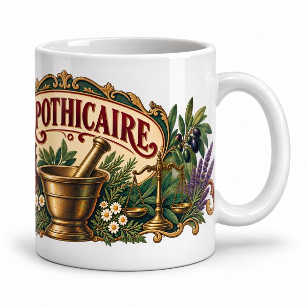Mug métiers d’autrefois - L’apothicaire, anse à droite
