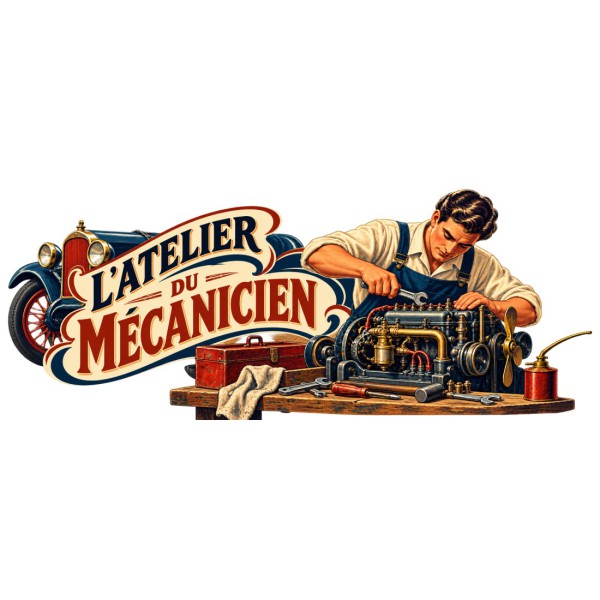Mug métiers d’autrefois - L’atelier du mécanicien, décor à plat