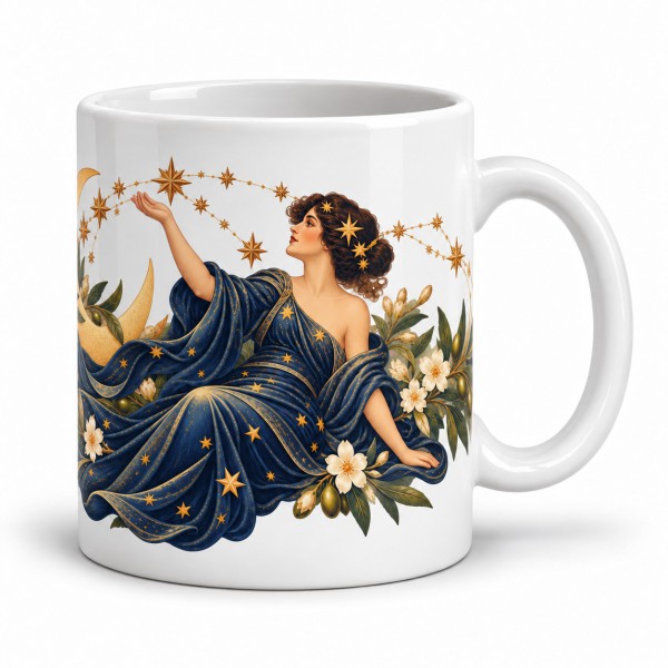 Mug imaginaire - La gardienne des étoiles, anse à droite