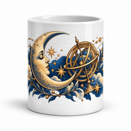 Mug imaginaire - La lune et les constellations, vue de face