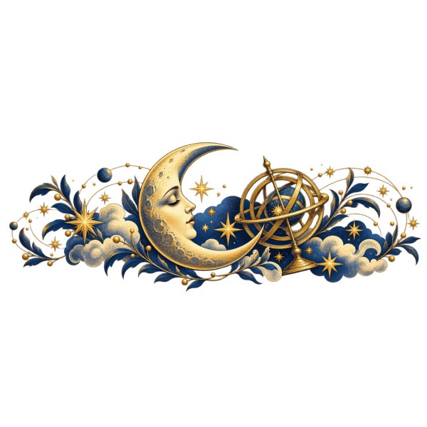 Mug imaginaire - La lune et les constellations, décor à plat