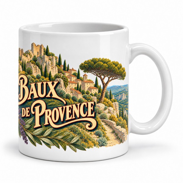 Mug Provence - Les Baux et leurs rochers, anse à droite