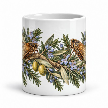 Mug Provence - Cigales et romarin, vue de face