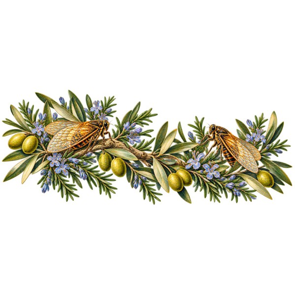 Mug Provence - Cigales et romarin, décor à plat