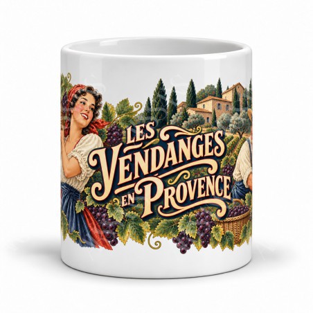 Mug Provence - Les vendanges en Provence, vue de face