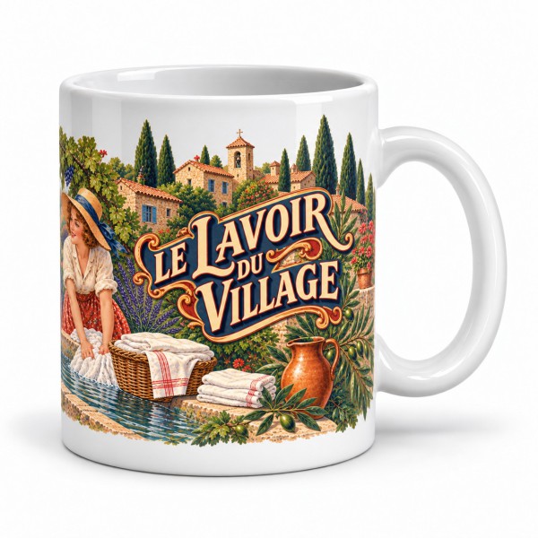 Mug Provence - Le lavoir du village, anse à droite