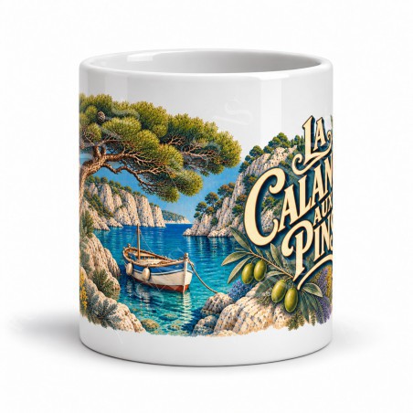 Mug Provence - La calanque aux pins, vue de face