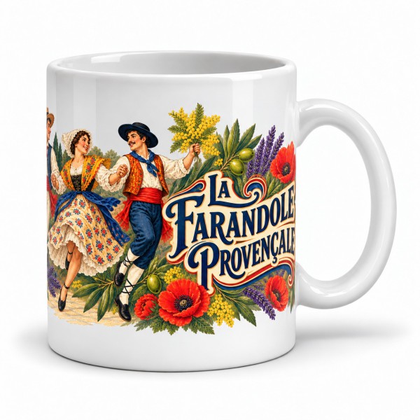 Mug Provence - La farandole provençale, anse à droite