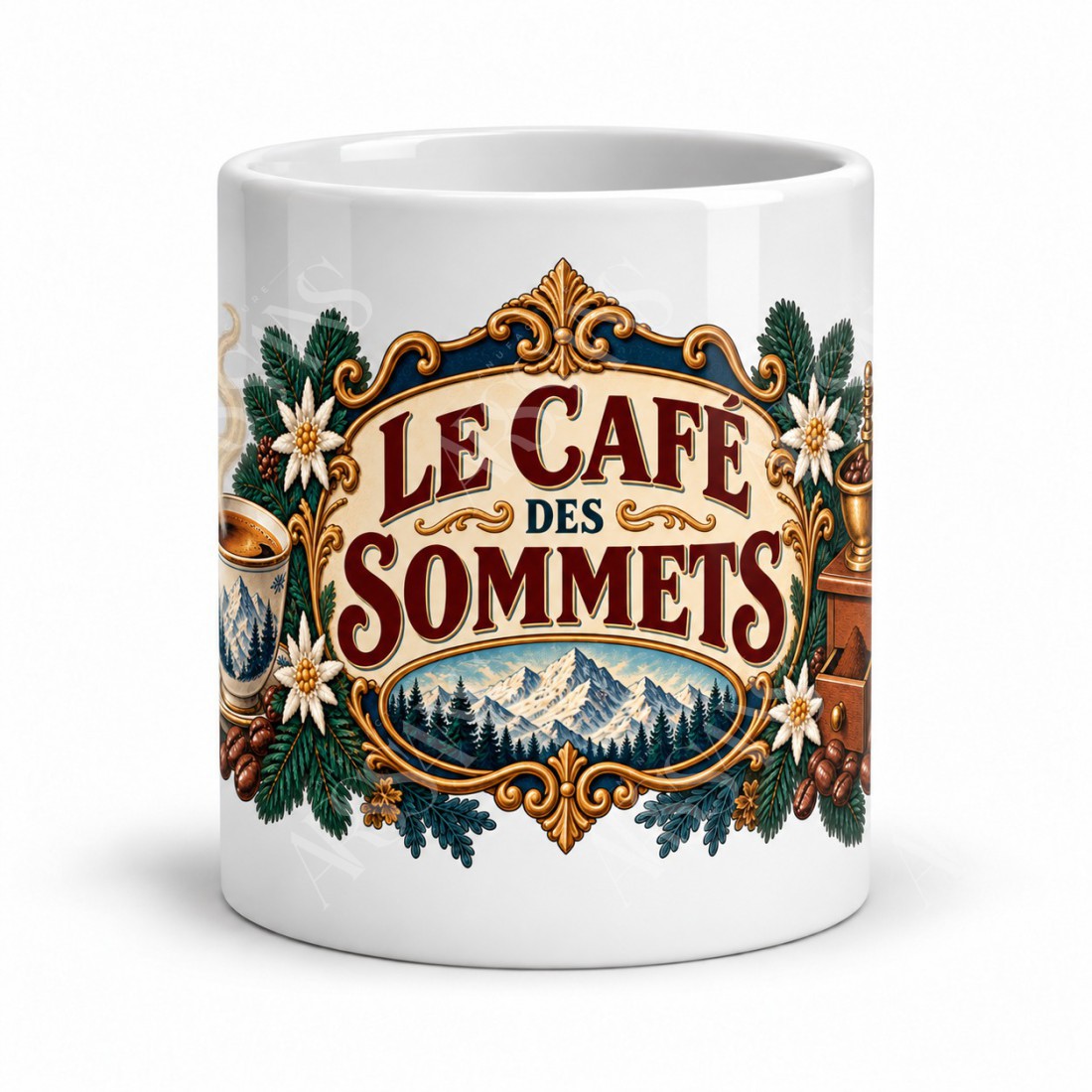 Mug café - Le café des sommets, vue de face