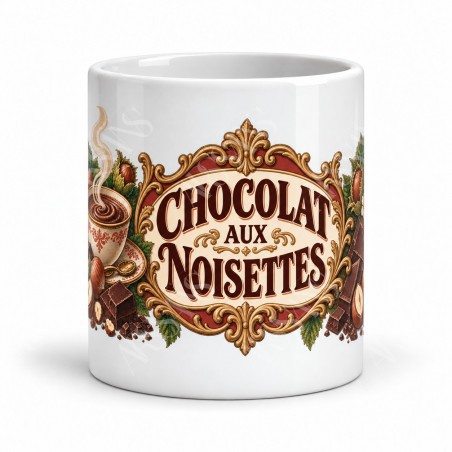 Mug chocolat - Chocolat aux noisettes, vue de face