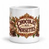Mug chocolat - Chocolat aux noisettes, vue de face