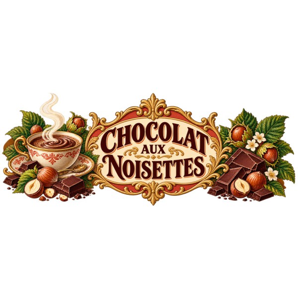 Mug chocolat - Chocolat aux noisettes, décor à plat